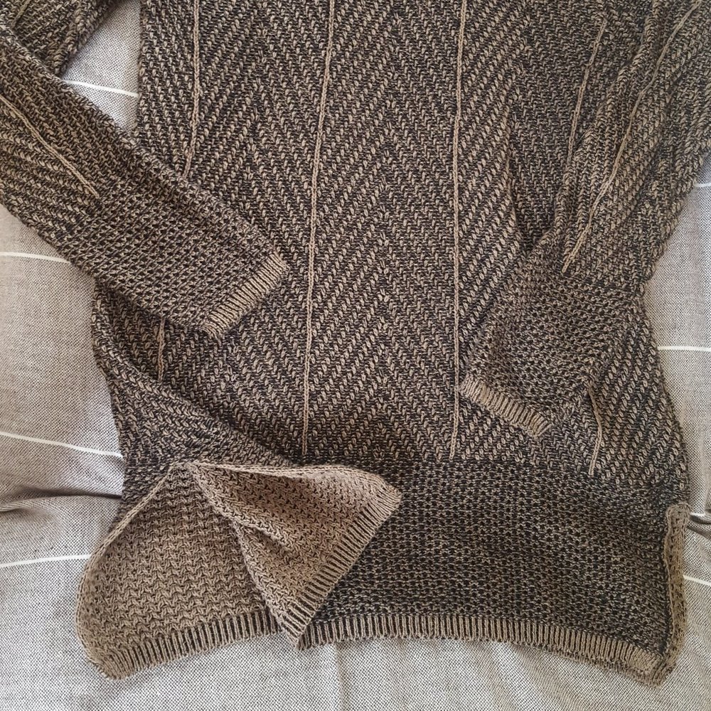 100% cotton tunic mock neck knit sweater